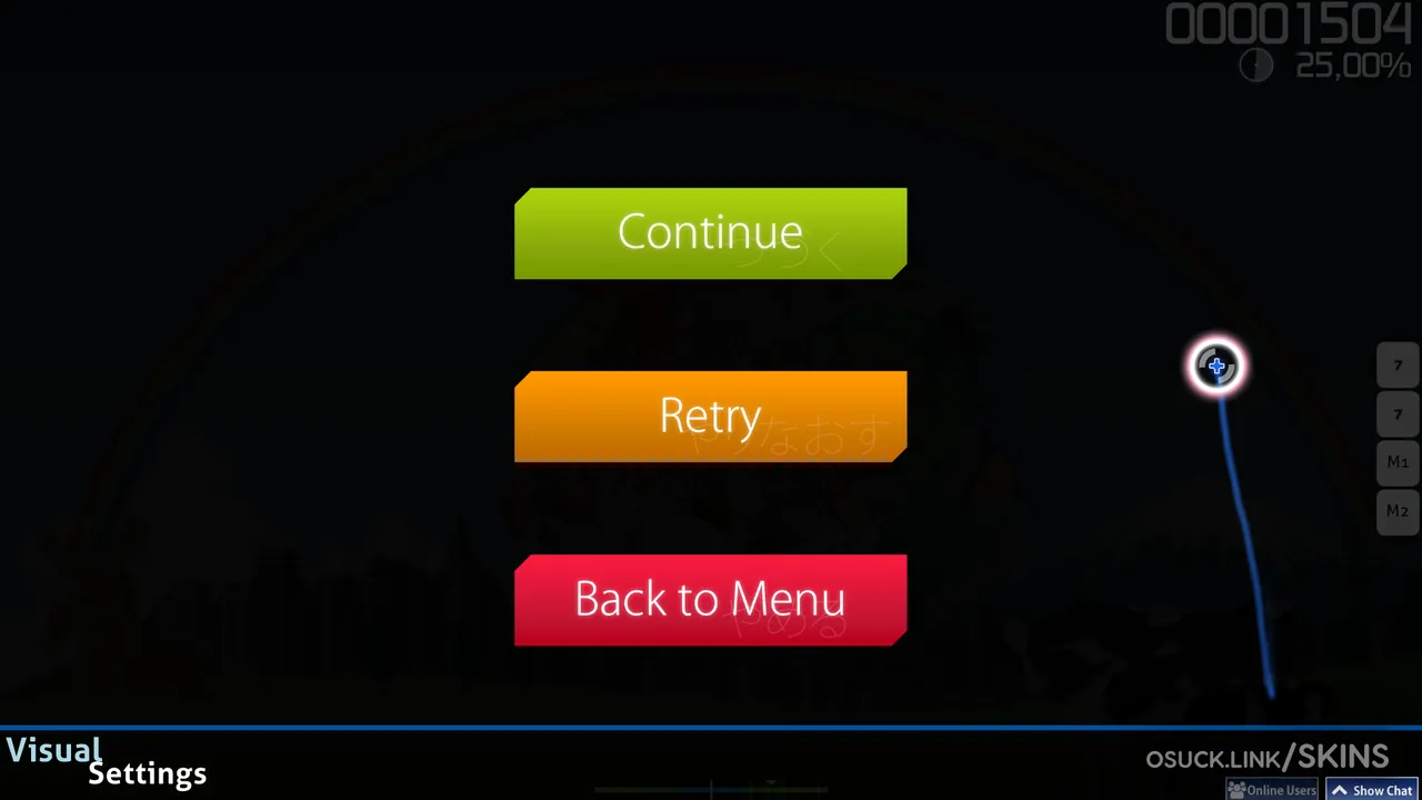Screenshot of osu! Default skin v1.0