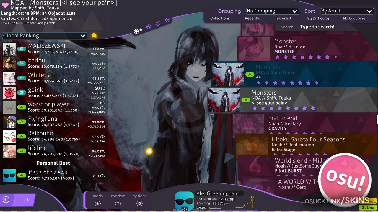 osu!faithful (Coloured + DT) 2.1 — screenshot 7